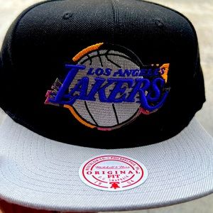 Men's, Lakers, Mitchell, and Ness snapback hat, new with tags, authentic